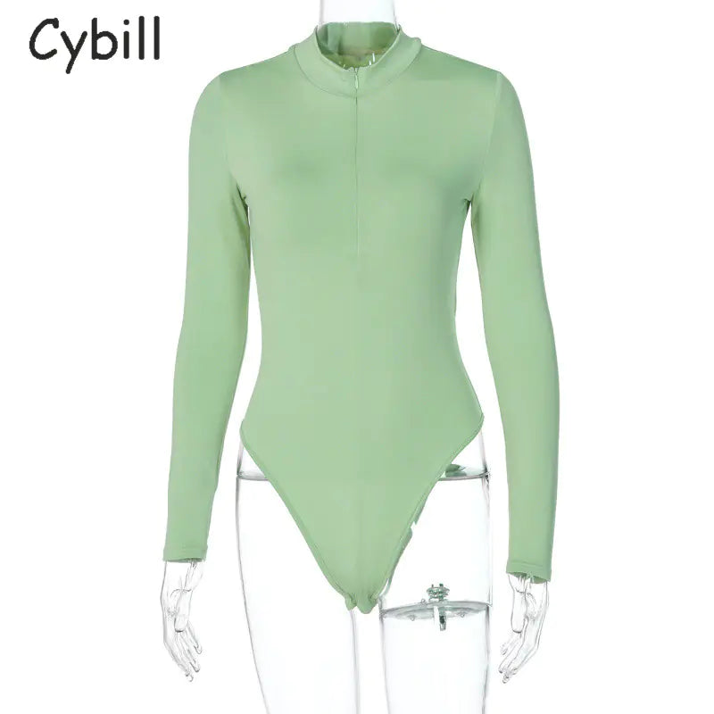 Women's Long Sleeve Solid Color Bodysuit Tights