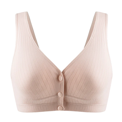 Pure Cotton Wireless Nursing Bra with Front Buckle
