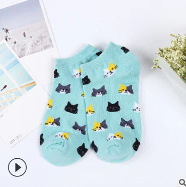 Cotton Cat Socks for Ladies