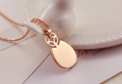 Totoro Necklace, Wealth Necklace, Rose Gold Titanium Steel