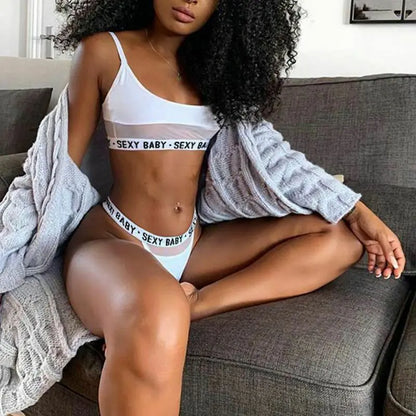 Sleek Cutout Letter Bikini Set