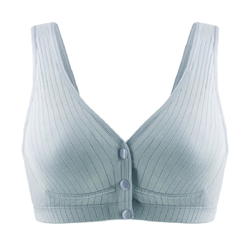 Pure Cotton Wireless Nursing Bra with Front Buckle