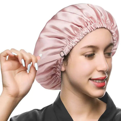 Double Layer Silk Shower Cap