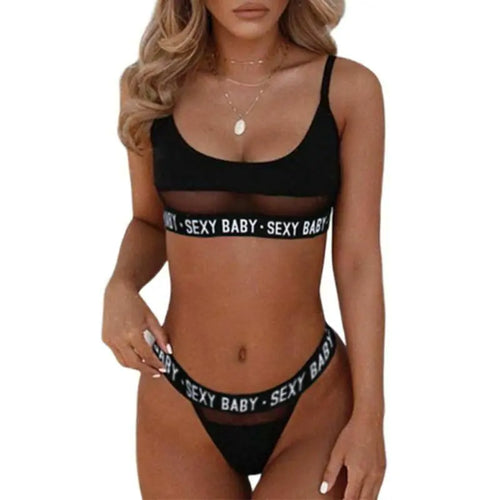 Sleek Cutout Letter Bikini Set