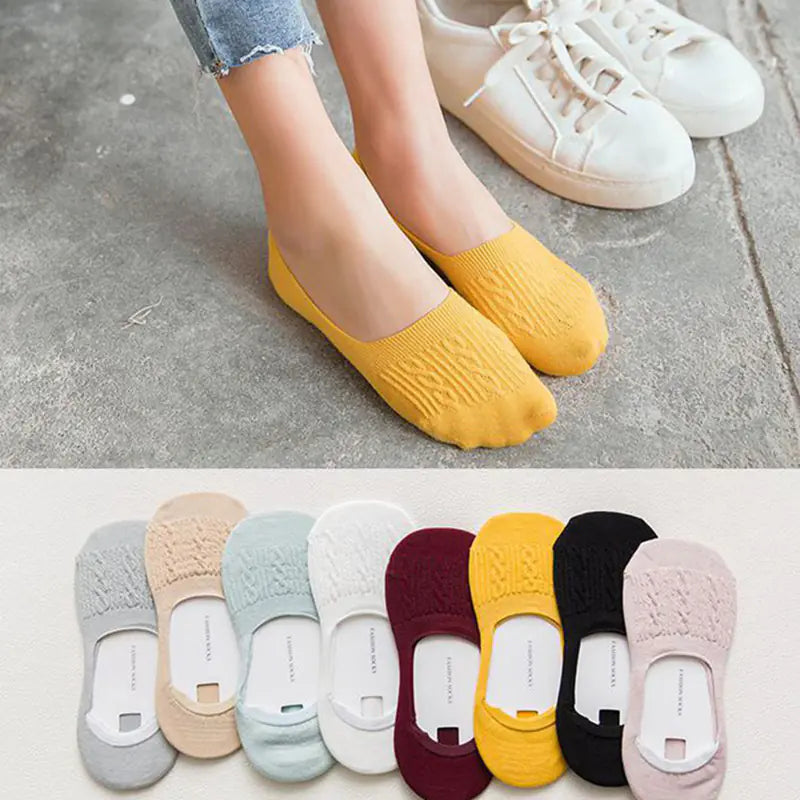 Ladies Non-Slip Invisible Silicone Shallow Mouth Socks