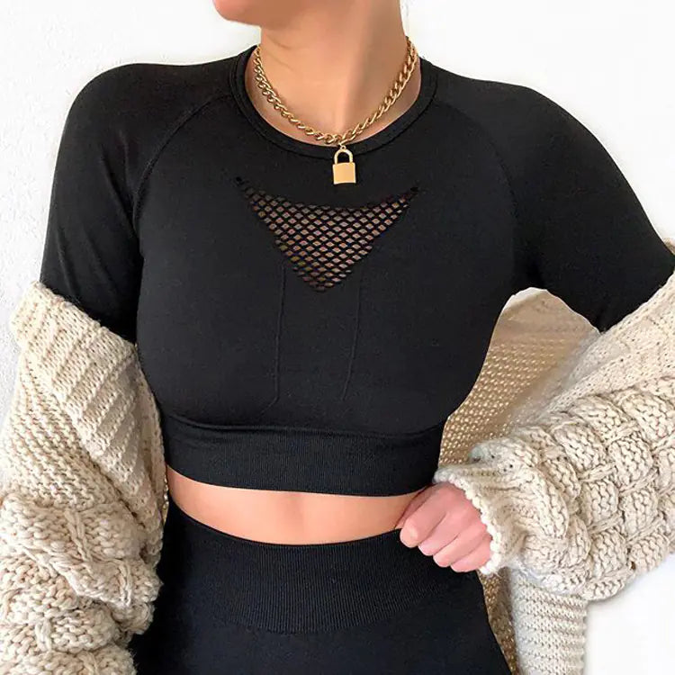 Seamless Long Sleeve Yoga Set for Fitness (New Arrival)