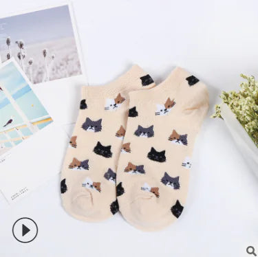 Cotton Cat Socks for Ladies