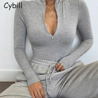 Women's Long Sleeve Solid Color Bodysuit Tights