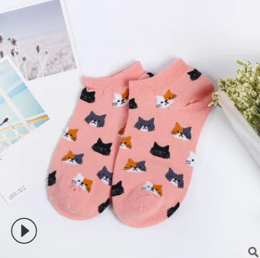Cotton Cat Socks for Ladies