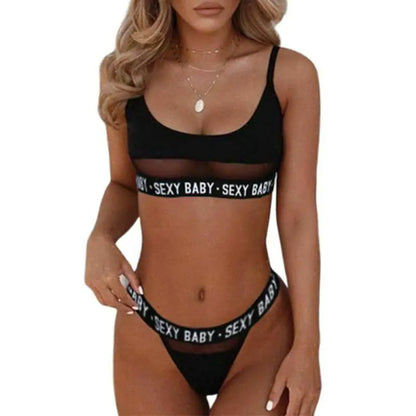 Sleek Cutout Letter Bikini Set