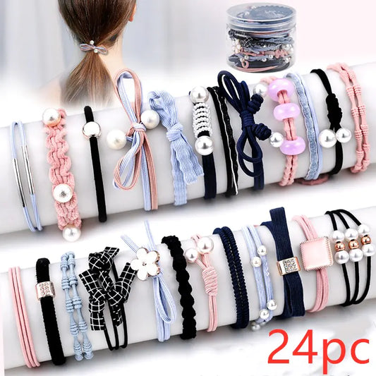 Korean Style Cute Hair Ties for Girls (Set of Accessories)