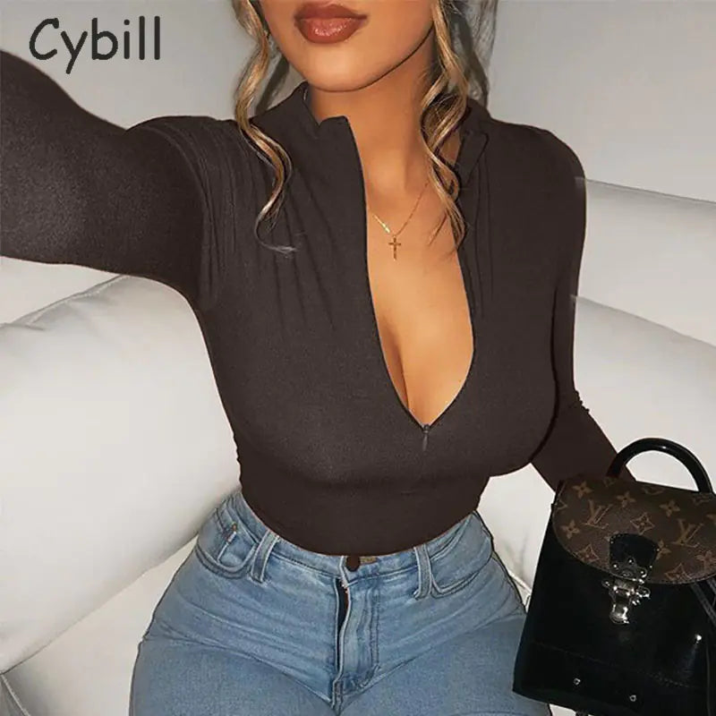 Women's Long Sleeve Solid Color Bodysuit Tights