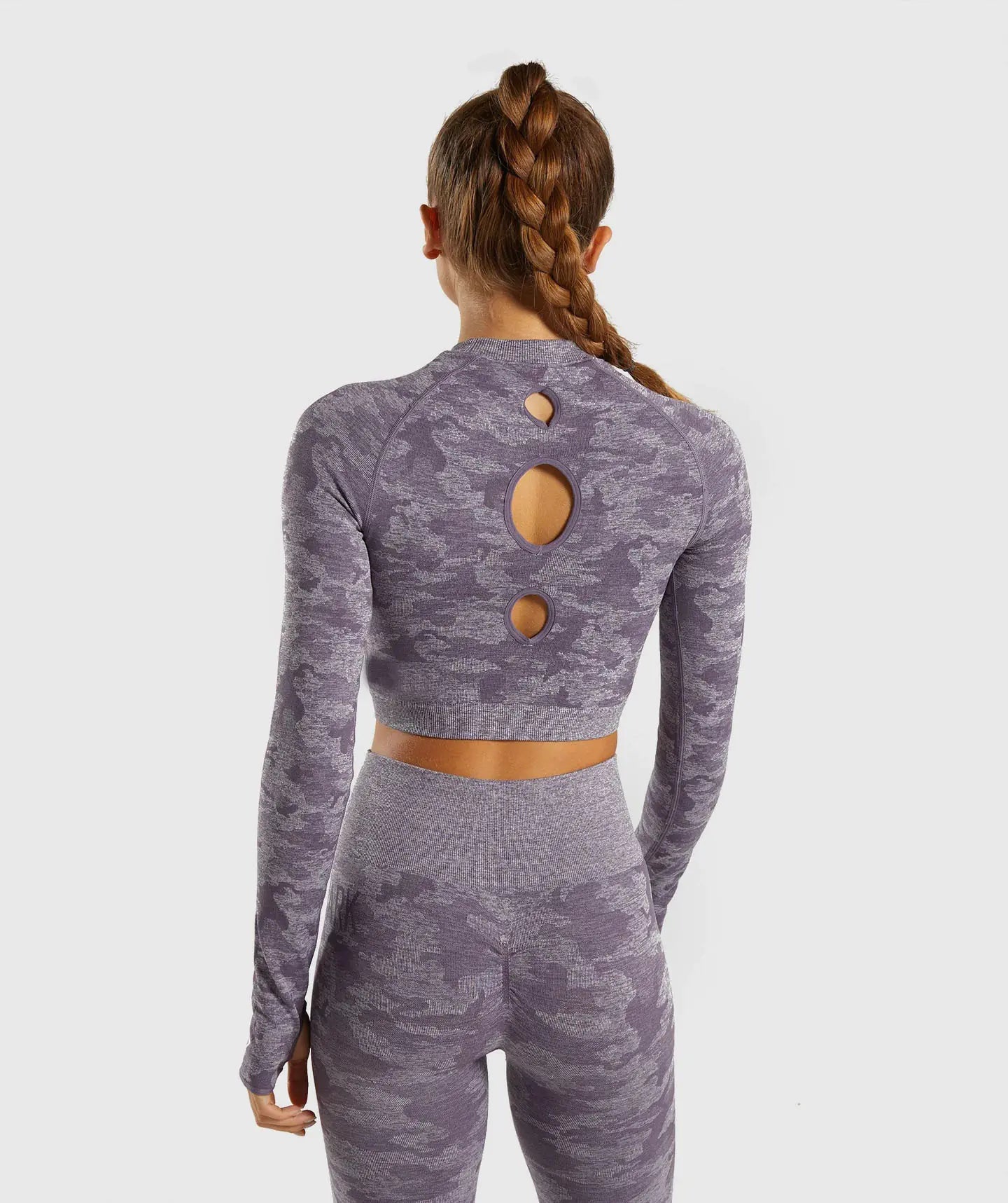 Seamless Camouflage Long Sleeve Yoga Fitness Top