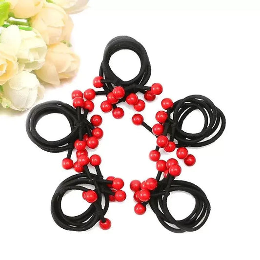 Korean Style Hair Ties for Kids - Black and Red