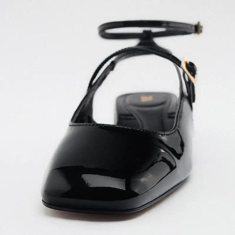 Chunky Mary Jane Slingback Heels for Women
