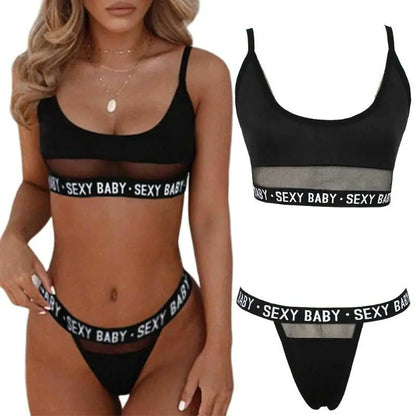 Sleek Cutout Letter Bikini Set