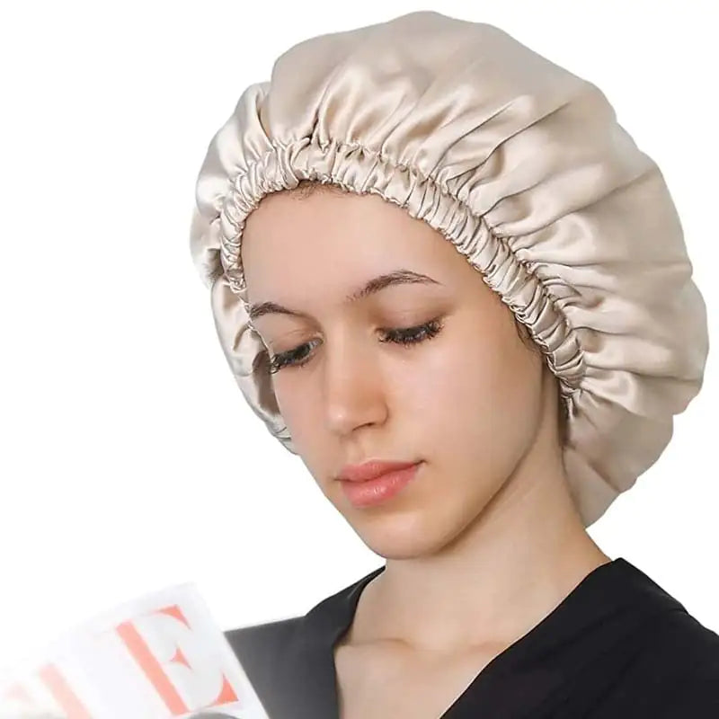 Double Layer Silk Shower Cap