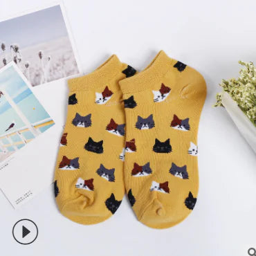 Cotton Cat Socks for Ladies