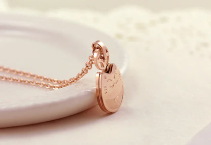 Totoro Necklace, Wealth Necklace, Rose Gold Titanium Steel