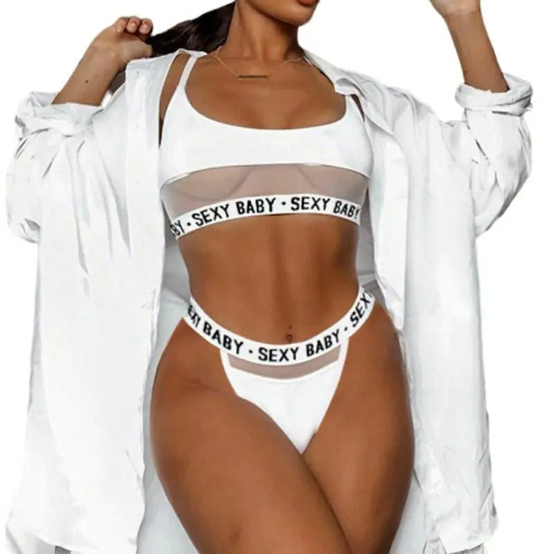 Sleek Cutout Letter Bikini Set