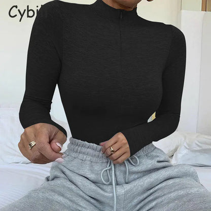 Women's Long Sleeve Solid Color Bodysuit Tights