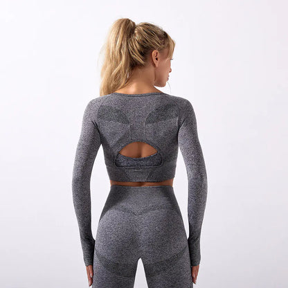 Seamless Long Sleeve Yoga Set for Fitness (New Arrival)