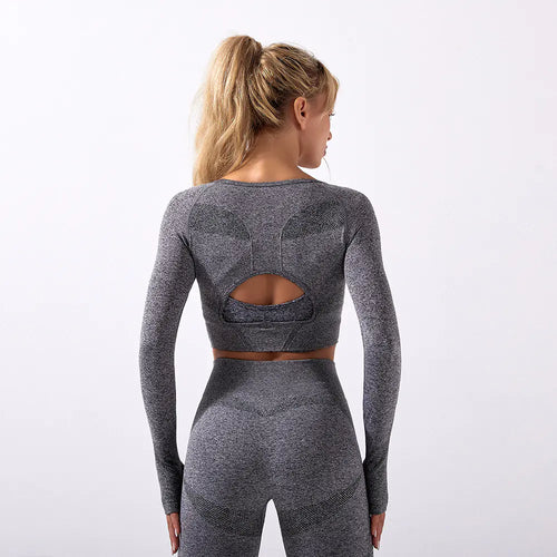 Seamless Long Sleeve Yoga Set for Fitness (New Arrival)