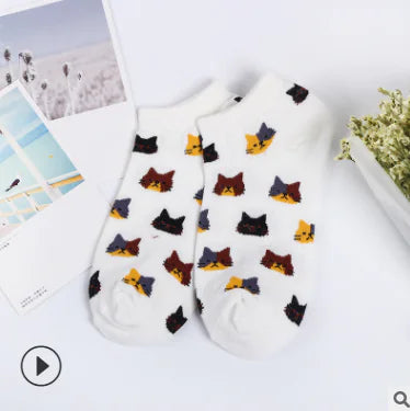 Cotton Cat Socks for Ladies