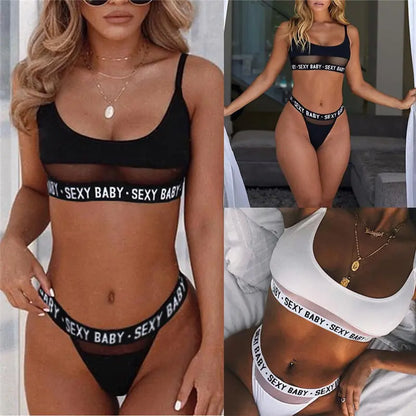 Sleek Cutout Letter Bikini Set